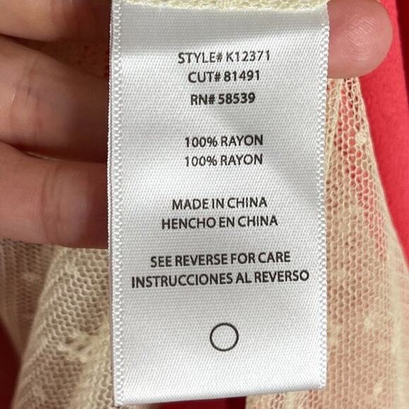 Kut from the Kloth Women Jacket XL Pink Draped Open Front Lace Lined Long Sleeve - Picture 8 of 9